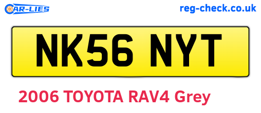 NK56NYT are the vehicle registration plates.