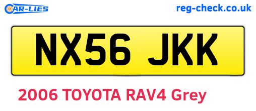 NX56JKK are the vehicle registration plates.