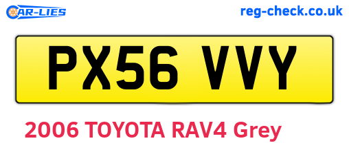 PX56VVY are the vehicle registration plates.