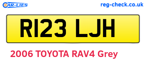 R123LJH are the vehicle registration plates.