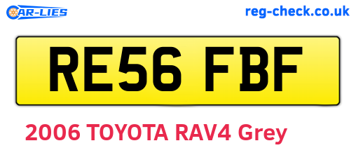 RE56FBF are the vehicle registration plates.