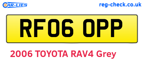 RF06OPP are the vehicle registration plates.