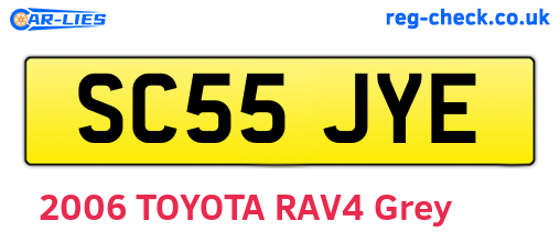 SC55JYE are the vehicle registration plates.