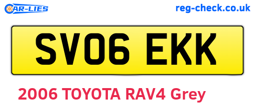 SV06EKK are the vehicle registration plates.