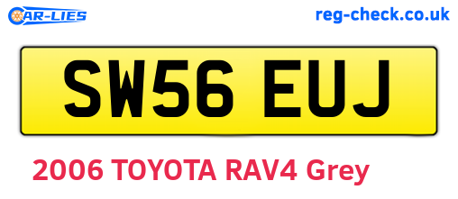 SW56EUJ are the vehicle registration plates.