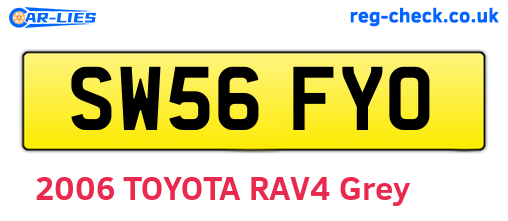 SW56FYO are the vehicle registration plates.