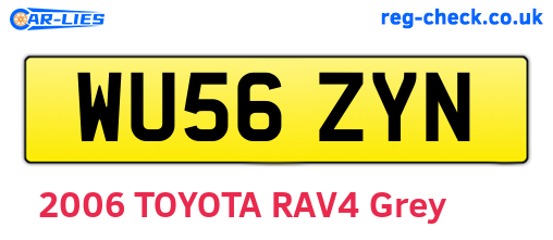WU56ZYN are the vehicle registration plates.