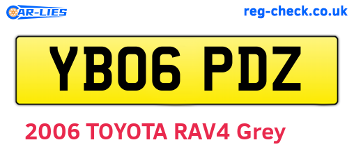YB06PDZ are the vehicle registration plates.