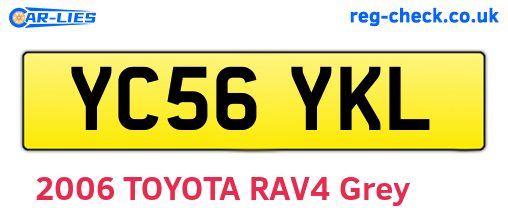 YC56YKL are the vehicle registration plates.