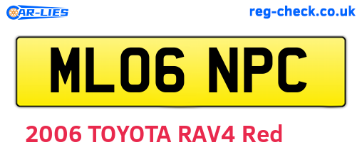 ML06NPC are the vehicle registration plates.