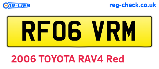 RF06VRM are the vehicle registration plates.