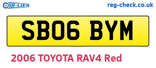 SB06BYM are the vehicle registration plates.