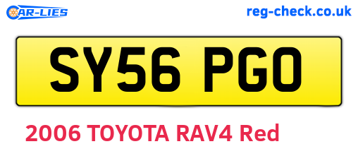 SY56PGO are the vehicle registration plates.