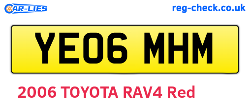 YE06MHM are the vehicle registration plates.