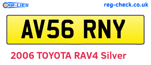 AV56RNY are the vehicle registration plates.