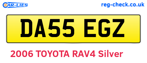 DA55EGZ are the vehicle registration plates.