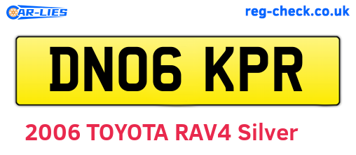 DN06KPR are the vehicle registration plates.