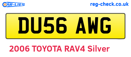 DU56AWG are the vehicle registration plates.