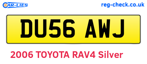 DU56AWJ are the vehicle registration plates.