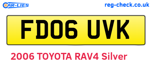 FD06UVK are the vehicle registration plates.