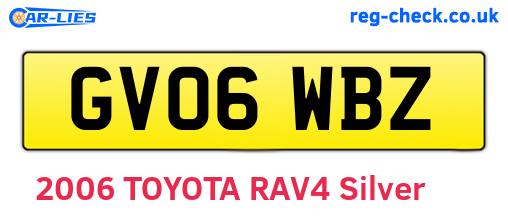 GV06WBZ are the vehicle registration plates.