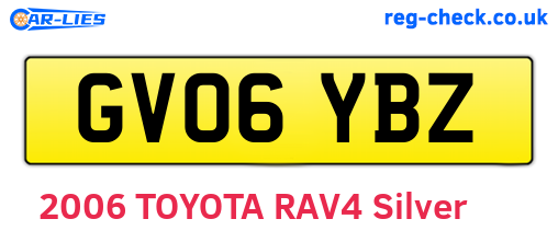 GV06YBZ are the vehicle registration plates.