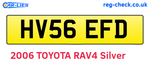 HV56EFD are the vehicle registration plates.