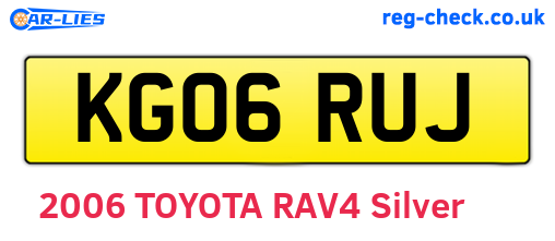 KG06RUJ are the vehicle registration plates.