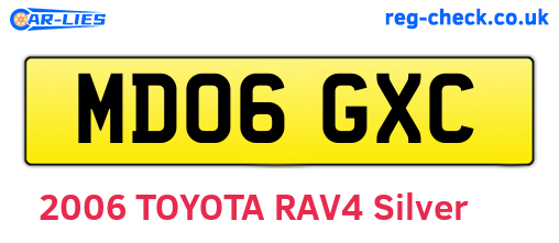 MD06GXC are the vehicle registration plates.