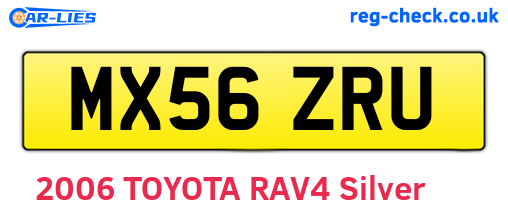 MX56ZRU are the vehicle registration plates.