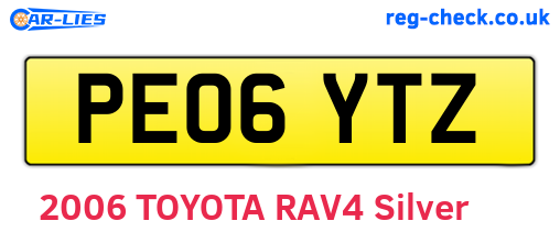 PE06YTZ are the vehicle registration plates.