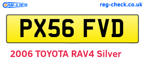 PX56FVD are the vehicle registration plates.