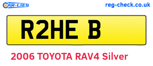 R2HEB are the vehicle registration plates.