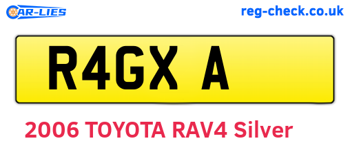 R4GXA are the vehicle registration plates.