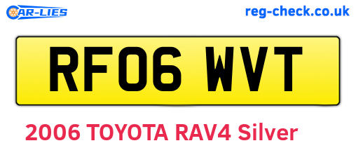 RF06WVT are the vehicle registration plates.