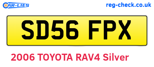 SD56FPX are the vehicle registration plates.