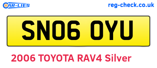 SN06OYU are the vehicle registration plates.