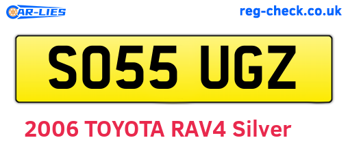 SO55UGZ are the vehicle registration plates.