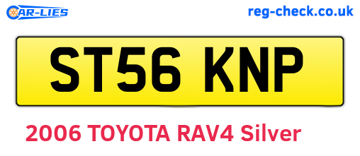 ST56KNP are the vehicle registration plates.