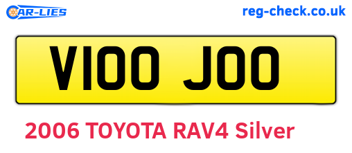 V100JOO are the vehicle registration plates.