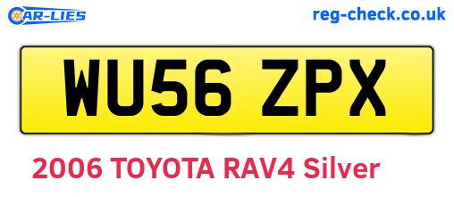 WU56ZPX are the vehicle registration plates.