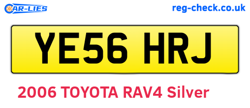YE56HRJ are the vehicle registration plates.