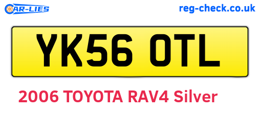 YK56OTL are the vehicle registration plates.