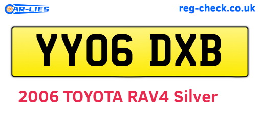 YY06DXB are the vehicle registration plates.