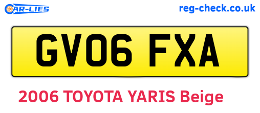 GV06FXA are the vehicle registration plates.