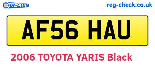 AF56HAU are the vehicle registration plates.