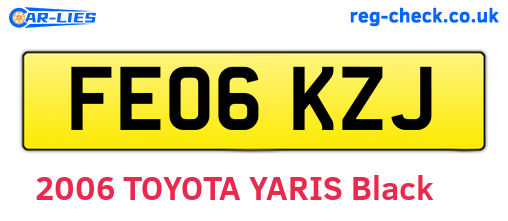FE06KZJ are the vehicle registration plates.