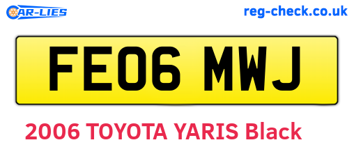 FE06MWJ are the vehicle registration plates.