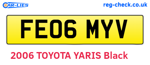 FE06MYV are the vehicle registration plates.