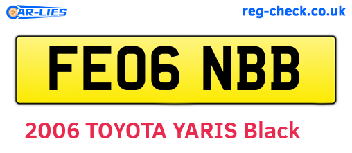 FE06NBB are the vehicle registration plates.